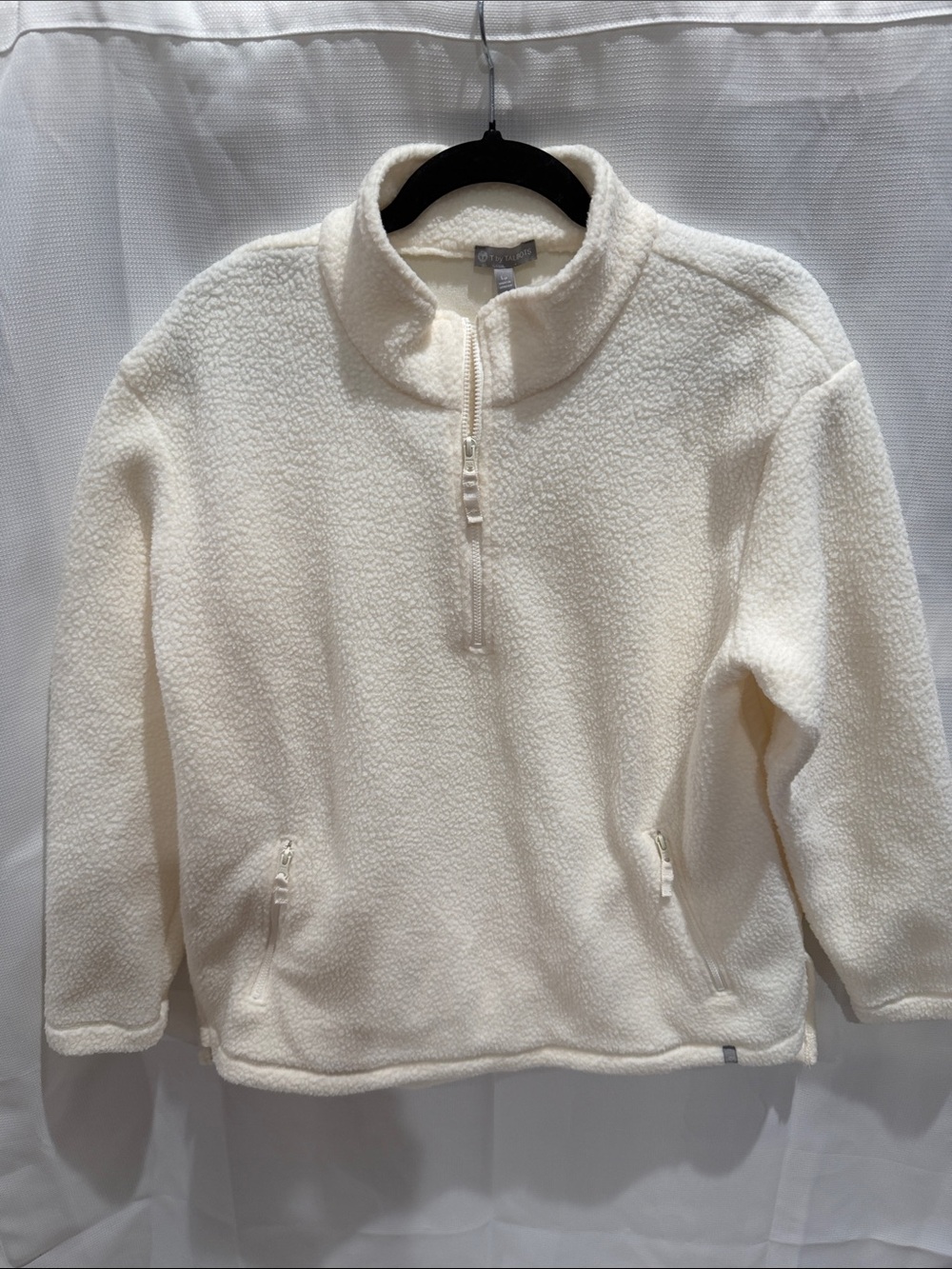 T by Talbot’s Cozy Cream Half-Zip Fleece Pullover. Petite Large.  NWT!
